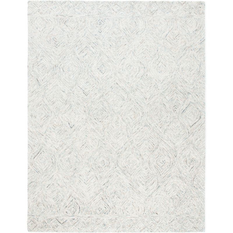 Gray Hand-Tufted Wool 6' x 9' Ikat Area Rug