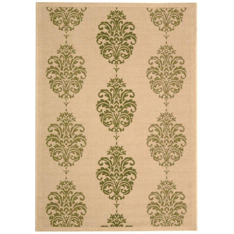 Natural Olive Easy-Care Synthetic Indoor/Outdoor Rug 4' x 5'7"