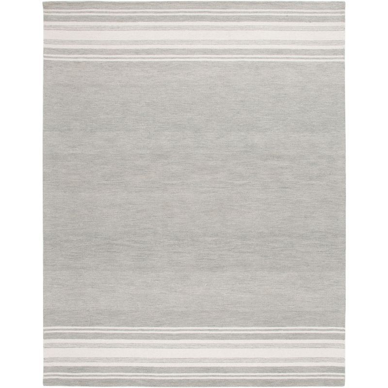 Ivory and Sage Hand-Tufted Wool Area Rug, 8' x 10'