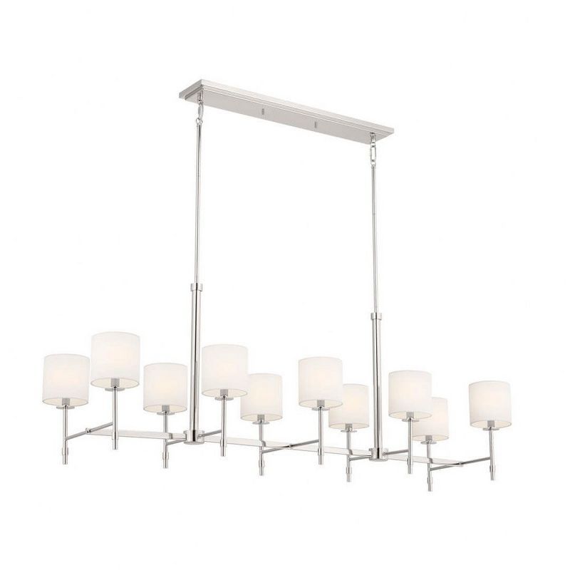 Elegant Ali 10-Light Polished Nickel Drum Chandelier