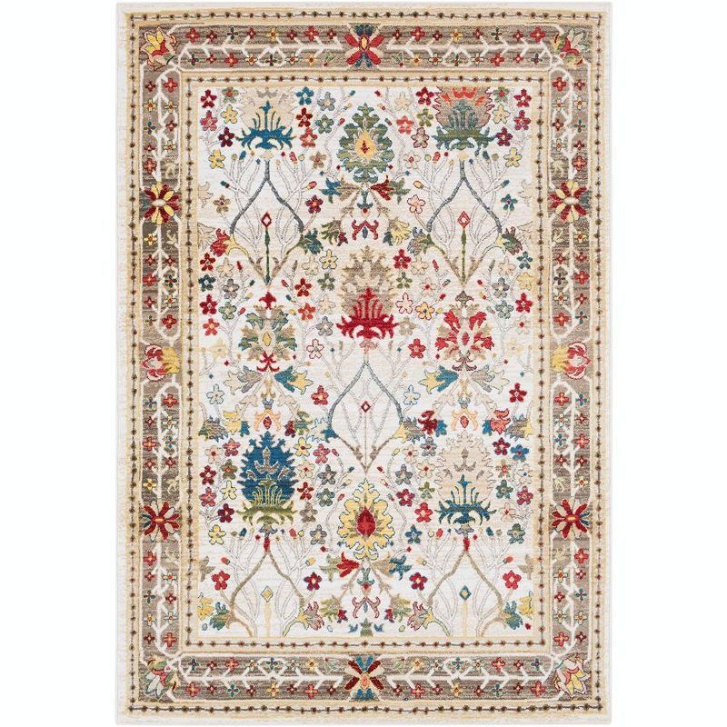 Aaden Multicolor Floral Synthetic Square Area Rug