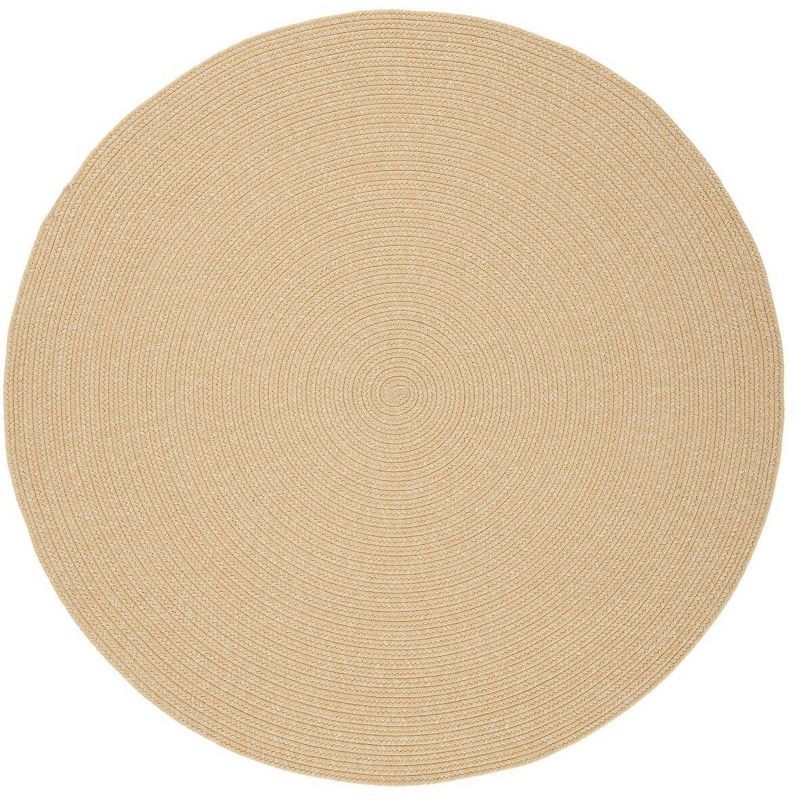 Beige Round Braided Synthetic 8' Area Rug