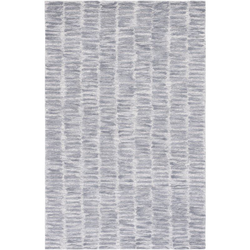 Gray Hand-Tufted Wool Rectangular Area Rug, 5' x 8'