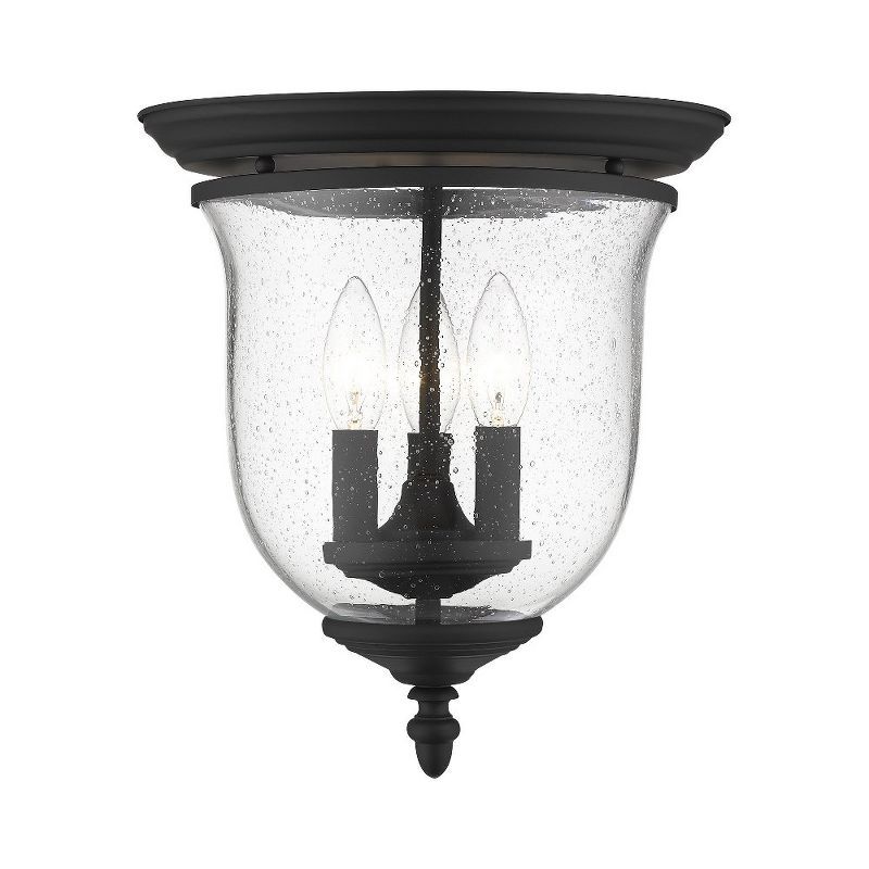 Legacy Seeded Glass 3-Light Nickel Flushmount Ceiling Fixture