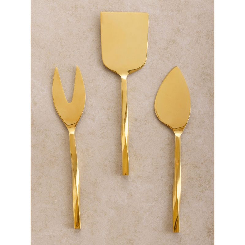 Oslo Gold Stainless Steel Cheese Knives Set of 3