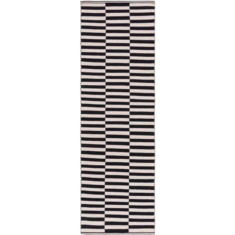 Montauk Black and Ivory Handwoven Wool Cotton Area Rug