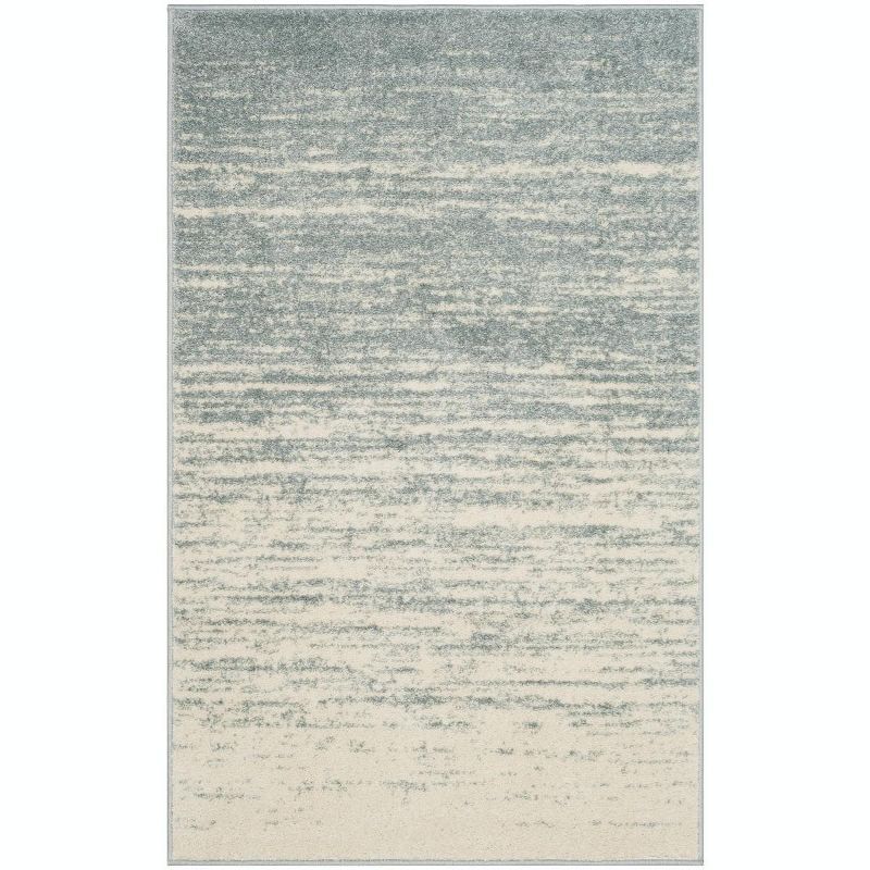 Slate and Cream Abstract Rectangular Area Rug