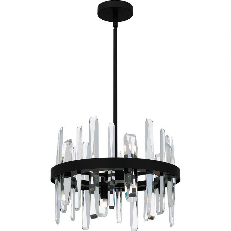 Regal Matte Black and Clear Glass 8-Light Pendant