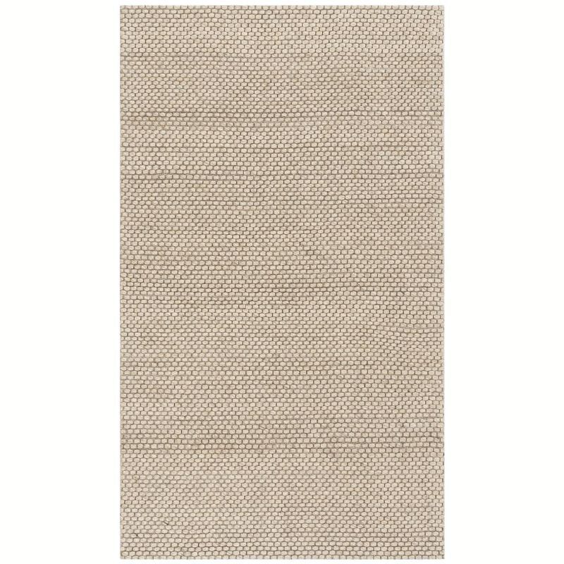 Beige Hand-Tufted Wool and Synthetic Braided Area Rug, 3' x 5'