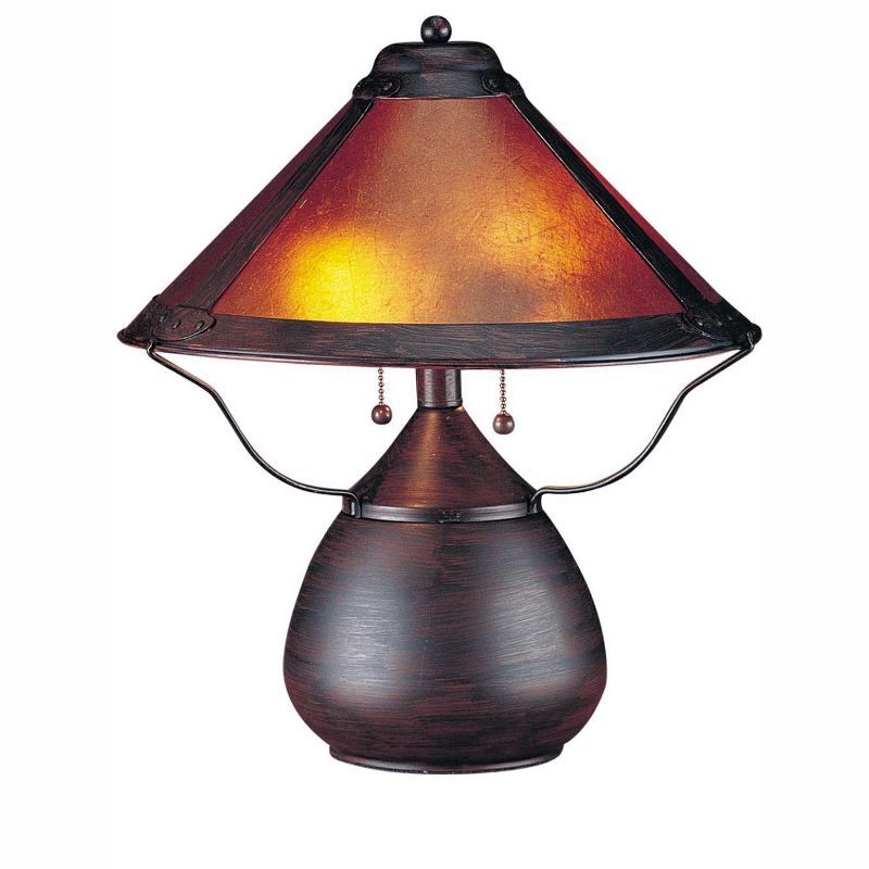 Rust Finish Mica Shade Adjustable Table Lamp