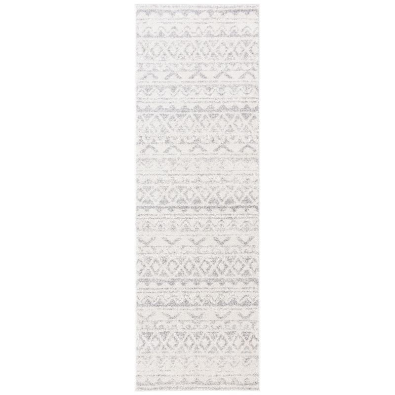 Ivory and Grey Synthetic Hand-knotted Reversible Area Rug, 8' x 8'