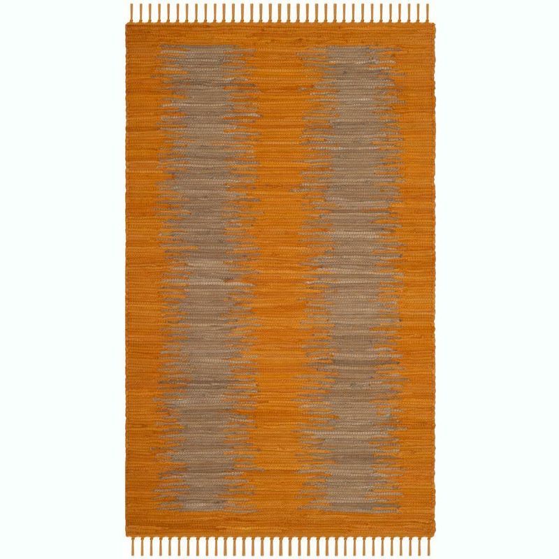 Montauk 3' x 5' Orange Wool and Cotton Flat Woven Rug