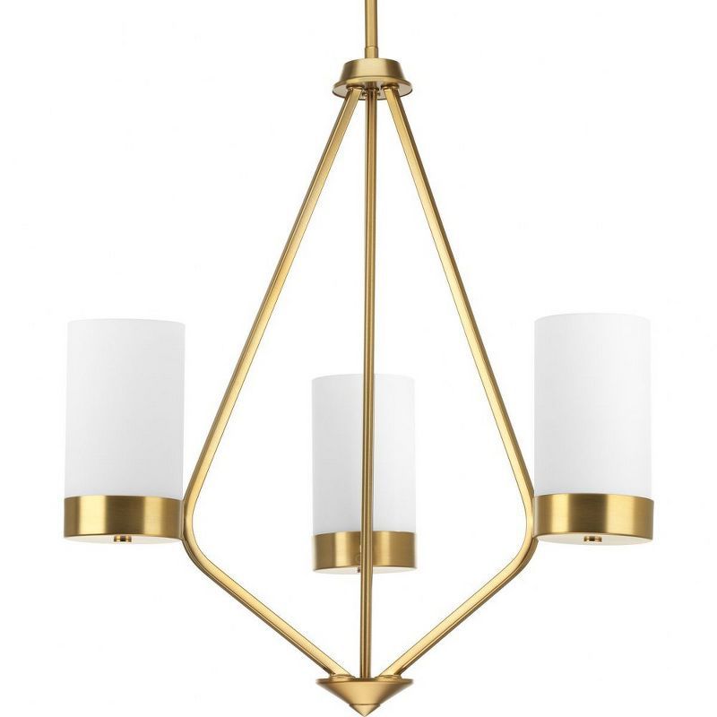 Elevate Mid-Century Modern Brushed Bronze 3-Light Chandelier