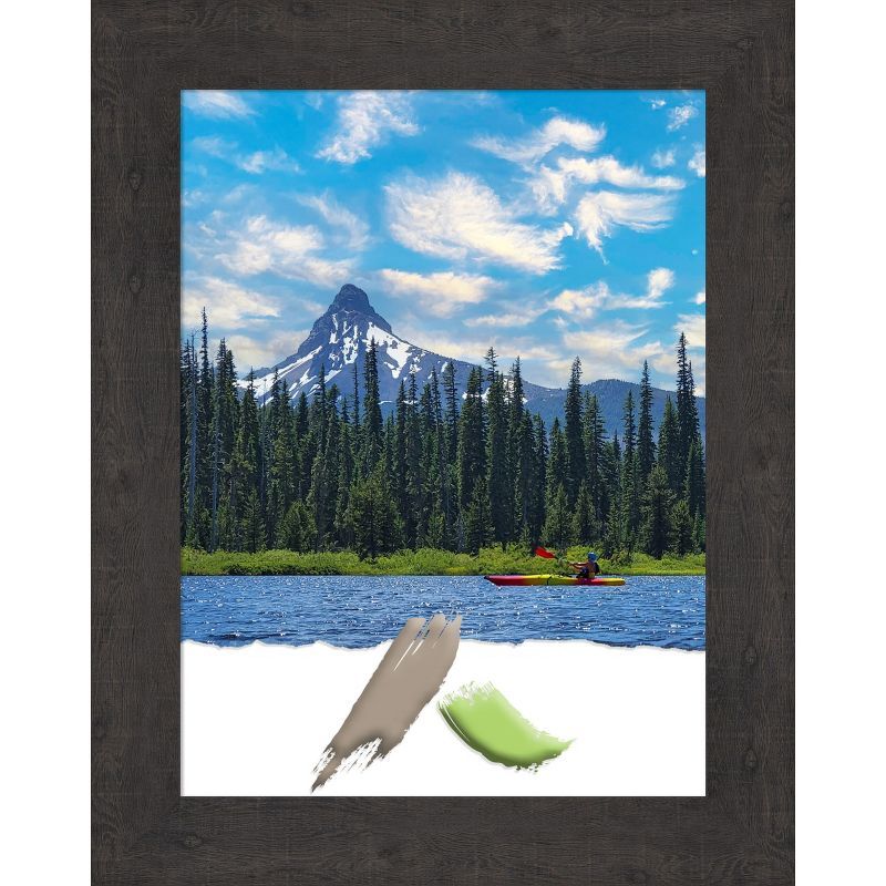 Rustic Plank Espresso Polystyrene Wall Picture Frame 29" x 23.375"