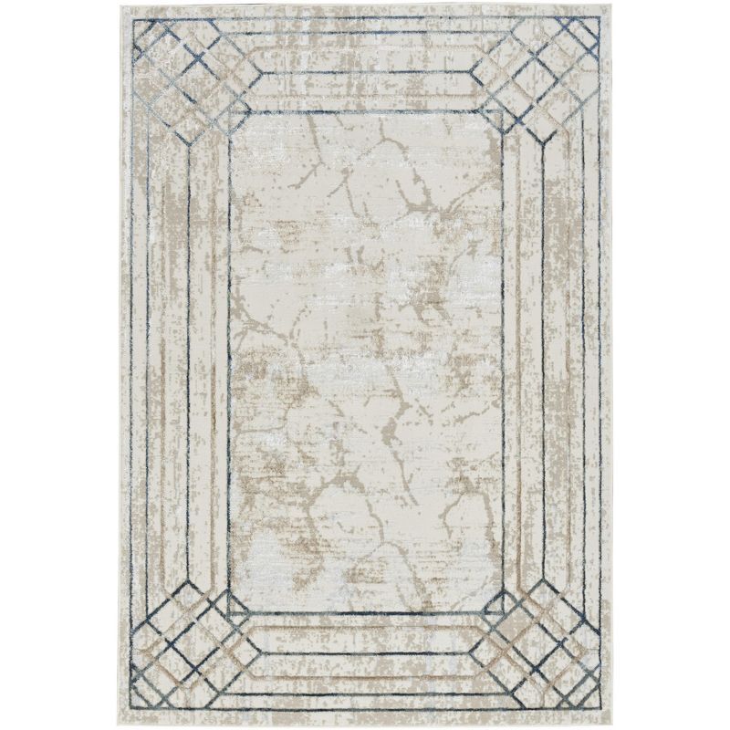 Ivory Abstract Elegance 5' x 7' Synthetic Area Rug