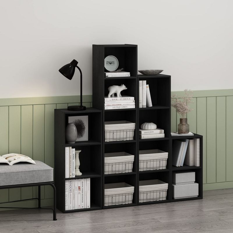 Furinno Blackwood 4-Tier Cube Storage Bookcase for Kids