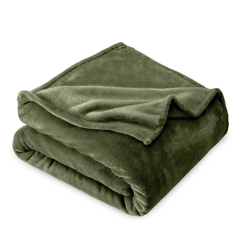 Cypress Green Microplush Fleece Throw Blanket