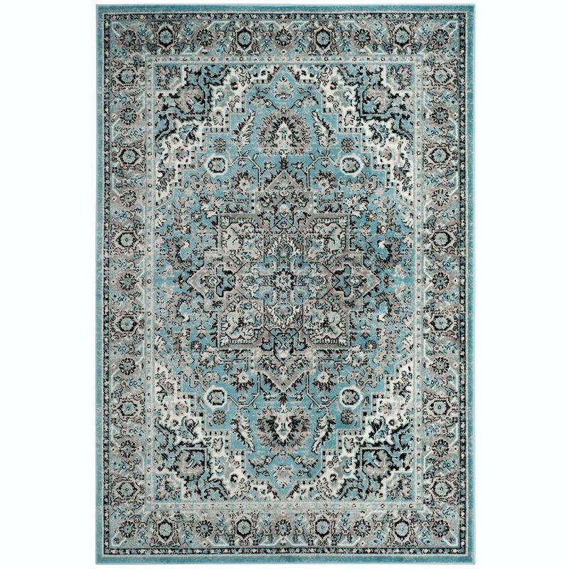 Boho Chic Blue Medallion 59" Synthetic Area Rug