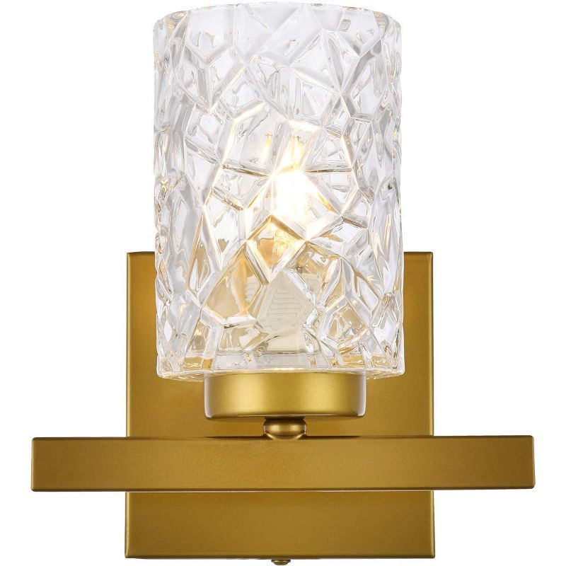 Cassie Brass and Clear Glass Dimmable Wall Sconce