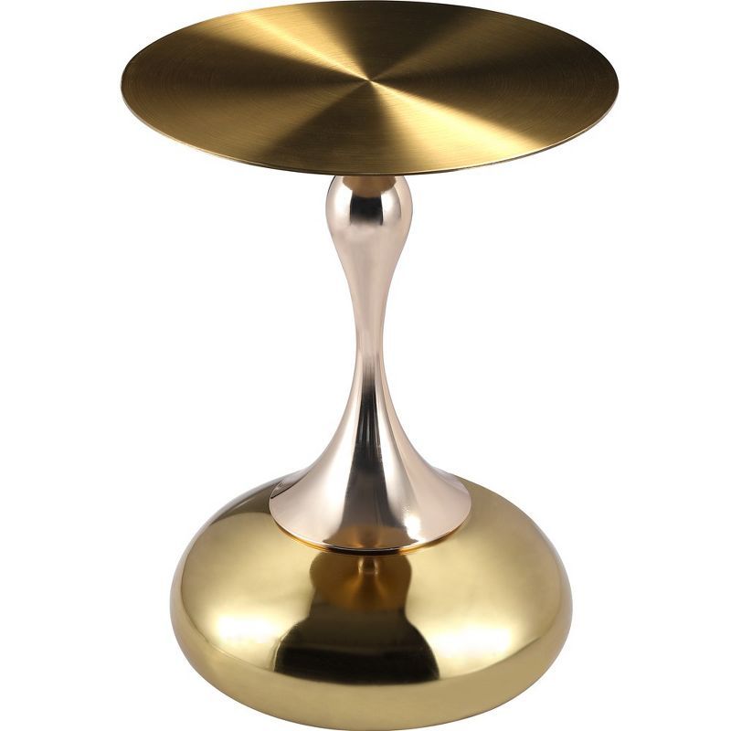 Gold Stainless Steel Round Pedestal Side Table