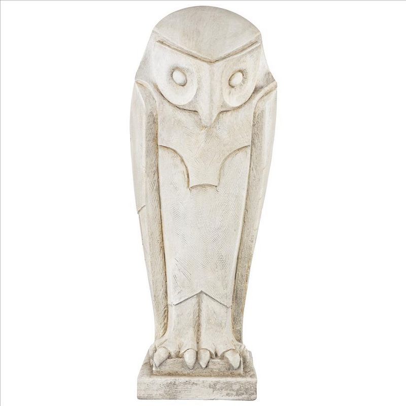 White Resin Art Deco Owl Garden Statue