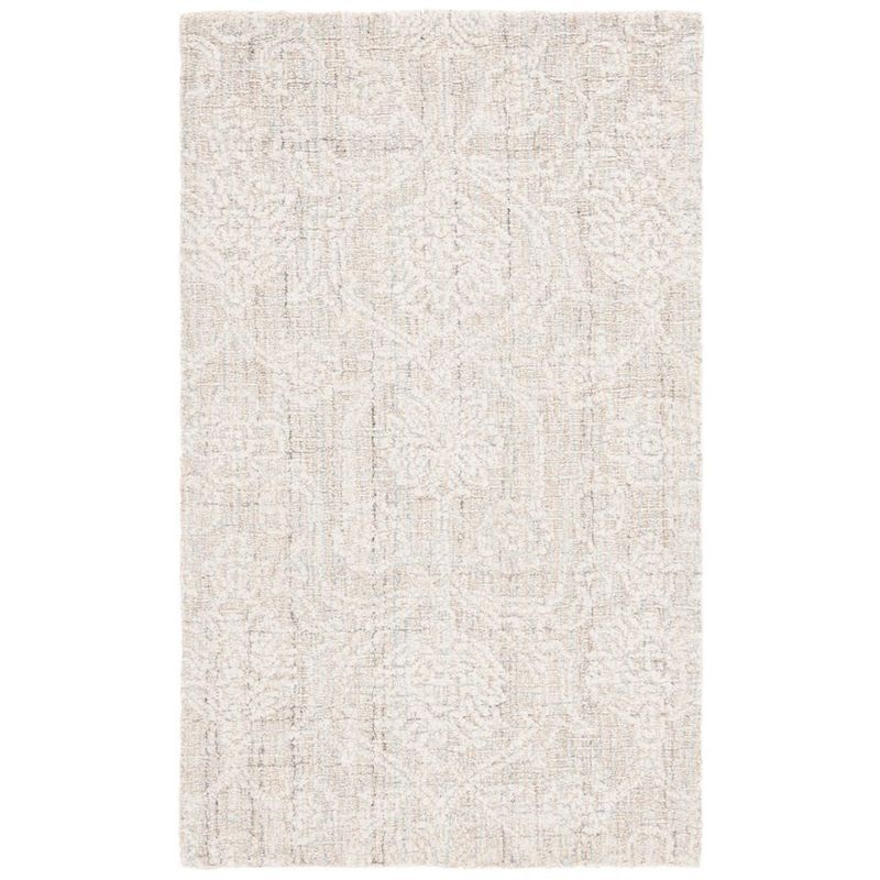 Grey Ivory Hand Tufted Wool 3' x 5' Area Rug