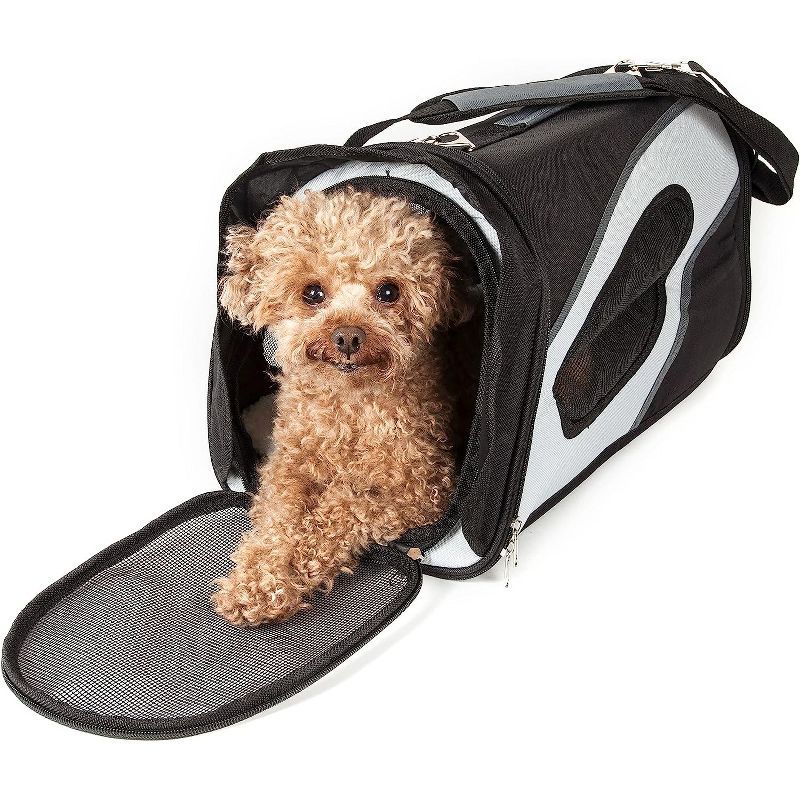 Large Black and White Airline Approved Soft Sided Pet Carrier