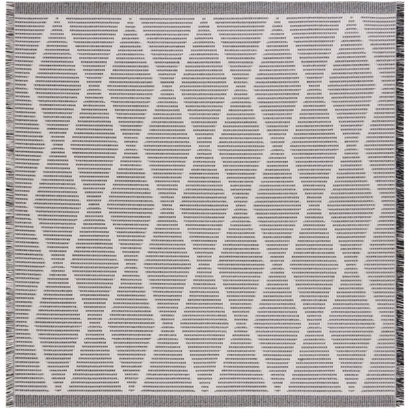 Ivory Elegance 6'4" Square Geometric Flat-Woven Area Rug