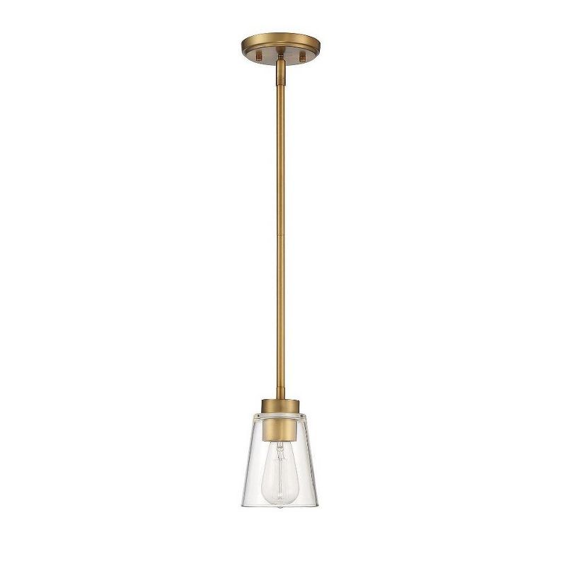 Calhoun Warm Brass Glass Mini Pendant Light