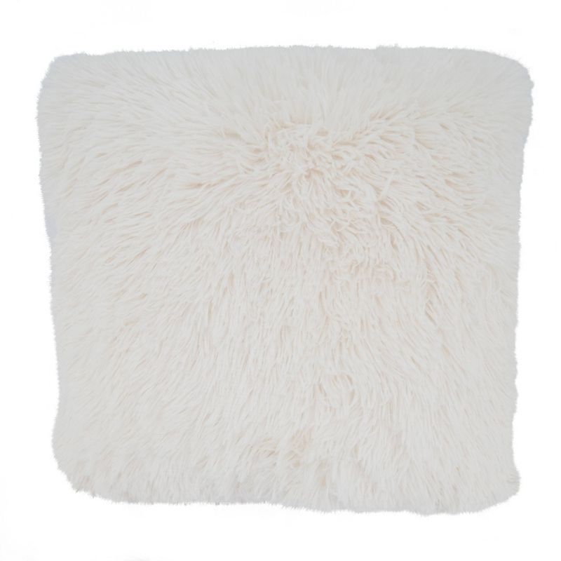 Ivory Faux Fur Medium Square Decorative Pillow Set