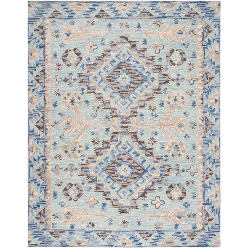 Handmade Blue Wool Tufted Reversible 6' x 9' Area Rug