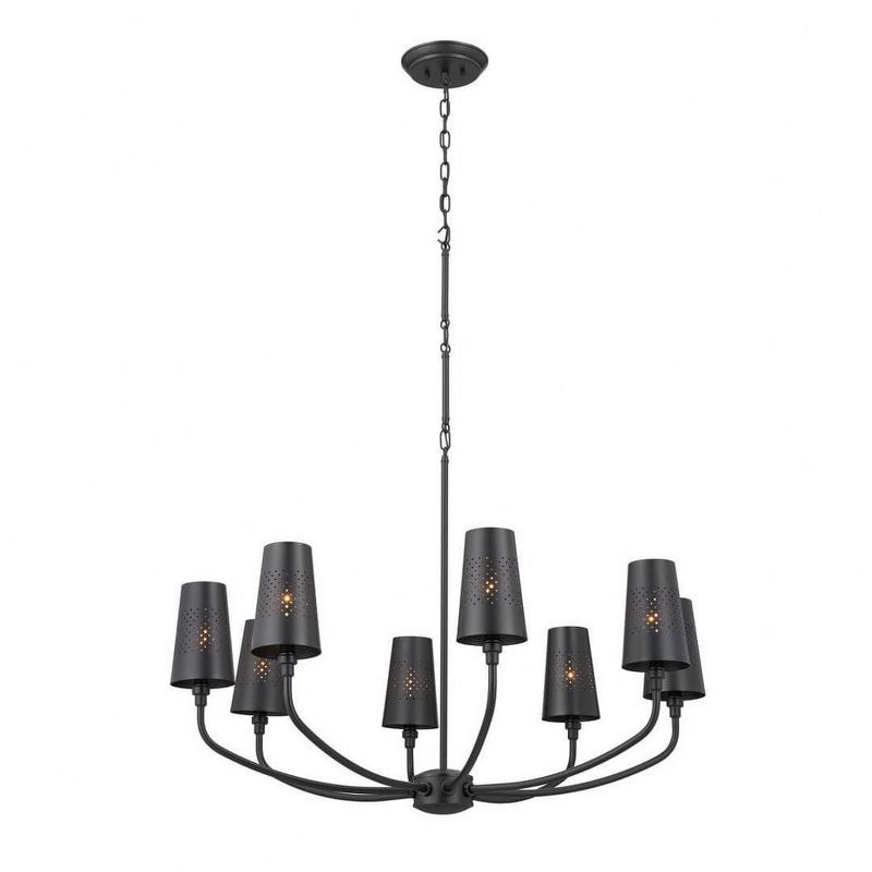 Adeena Black Pewter 8-Light Steel Chandelier