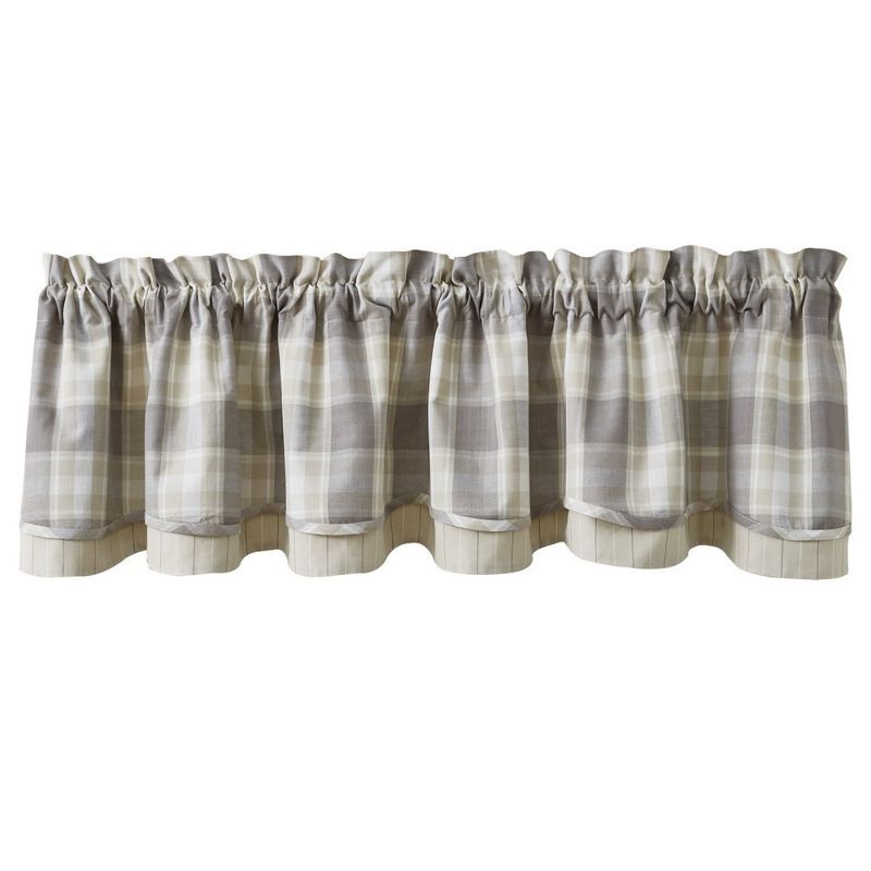 Weathered Oak Plaid Cotton Rod Pocket Valance 16''L