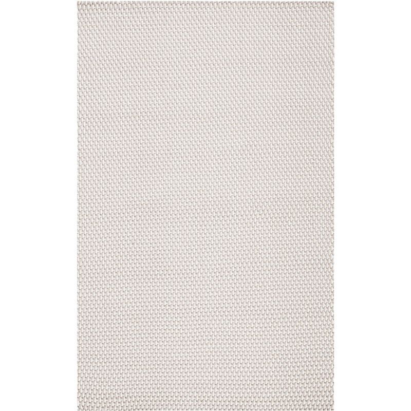 Ivory Hand-Knotted Cotton Basket Weave 5' x 7' Rug