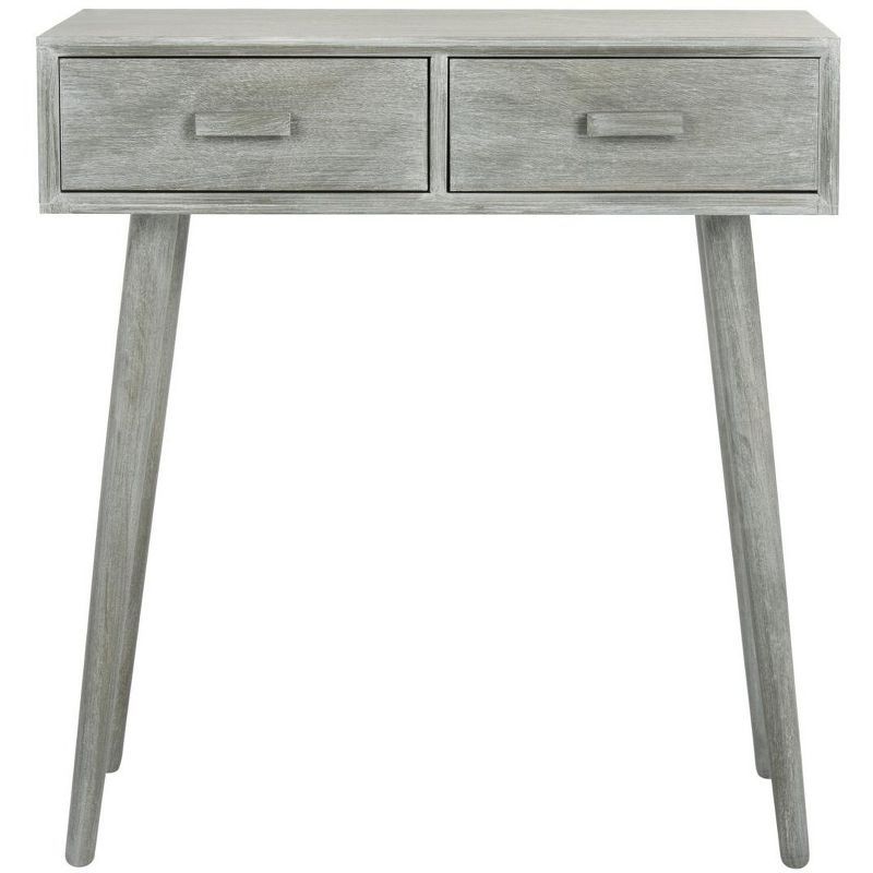 Transitional Slate Grey Rectangular 2-Drawer Console Table