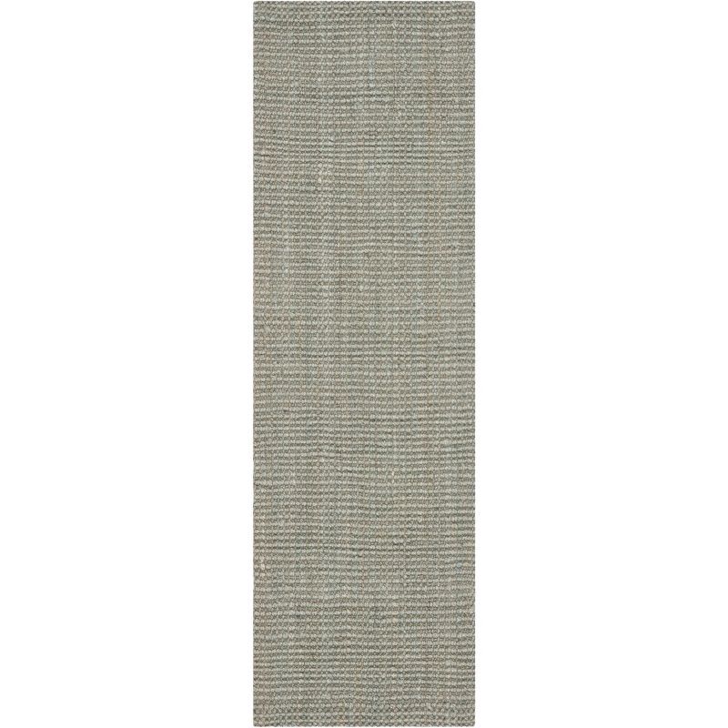 Gray Hand-Knotted Jute Runner Rug 2'3" x 9'