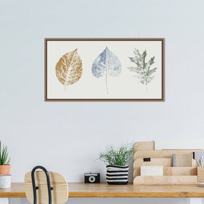 Fall Visions I Abstract Botanical Canvas Art with Bronze Frame