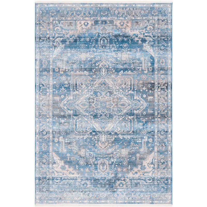 Vintage Persian Navy and Ivory Flat Woven Area Rug