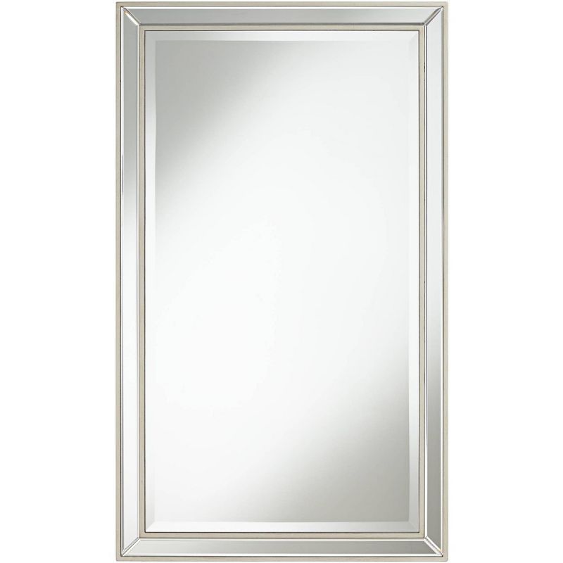 Helena Bright Silver Beveled Rectangular Wall Mirror 47"