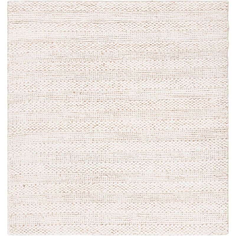 Hand-Knotted Jute Square Area Rug in Bleach - 9' x 9'