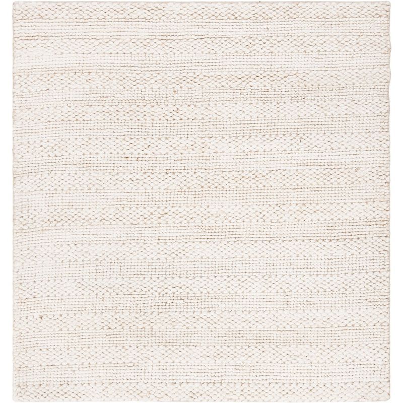 Handmade Bleach Cotton Braided Square Area Rug