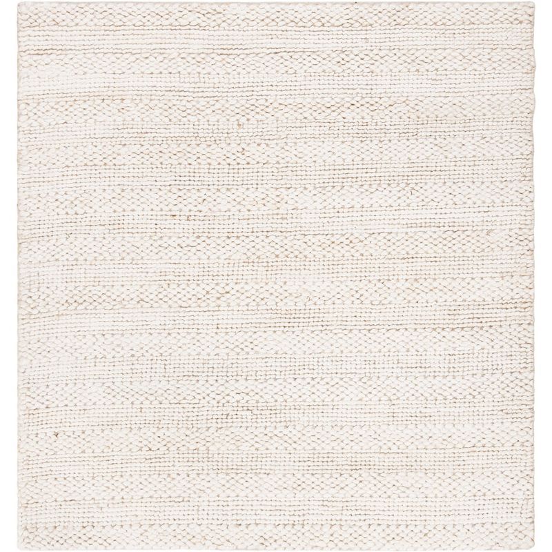 Handmade Bleach Cotton Braided Square Area Rug