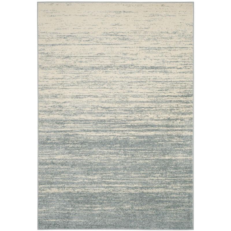 Slate and Cream Abstract Rectangle Area Rug, 6' x 9'