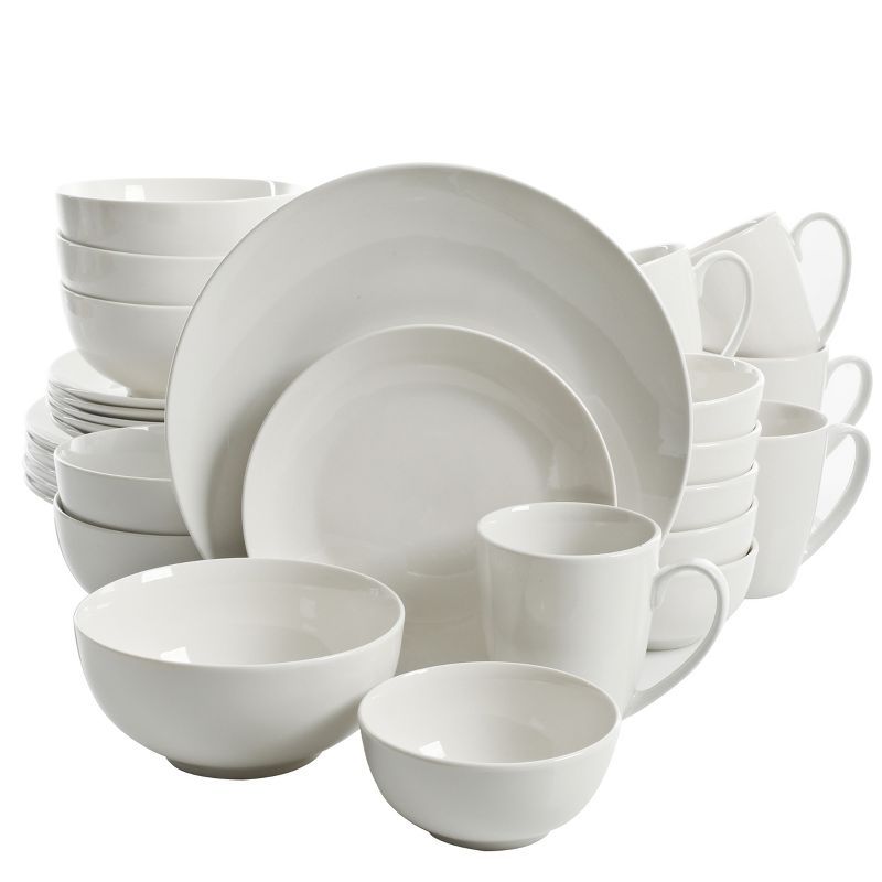 Gibson 30-Piece White Porcelain Dinnerware Set for 6