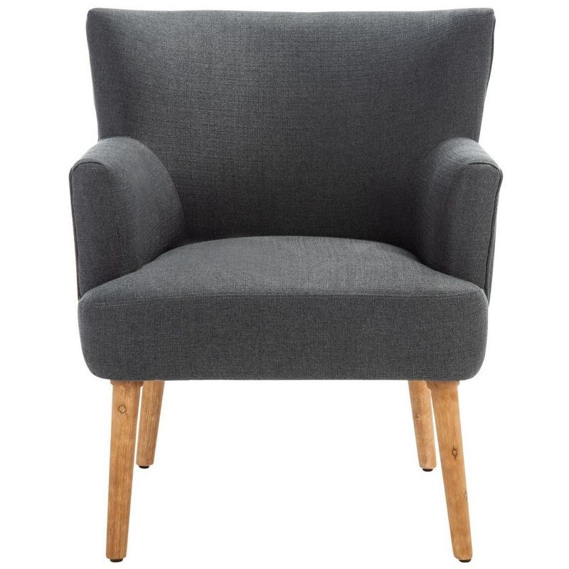 Mid-Century Chic Dark Grey Faux Leather Accent Chair