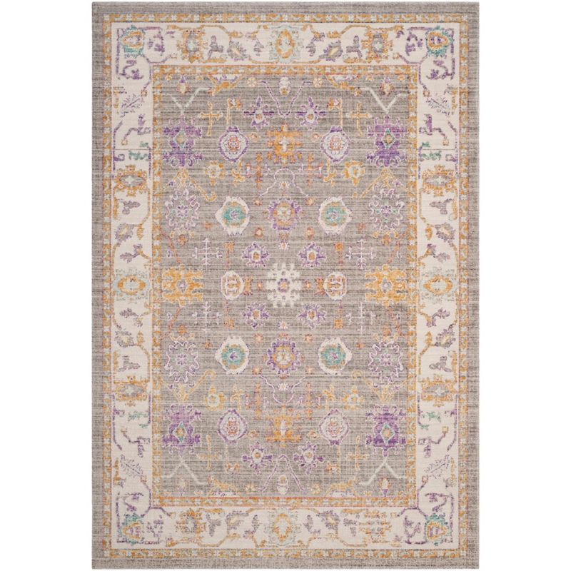 Elegant Gray Transitional 5' x 7' Hand-Knotted Cotton Blend Rug