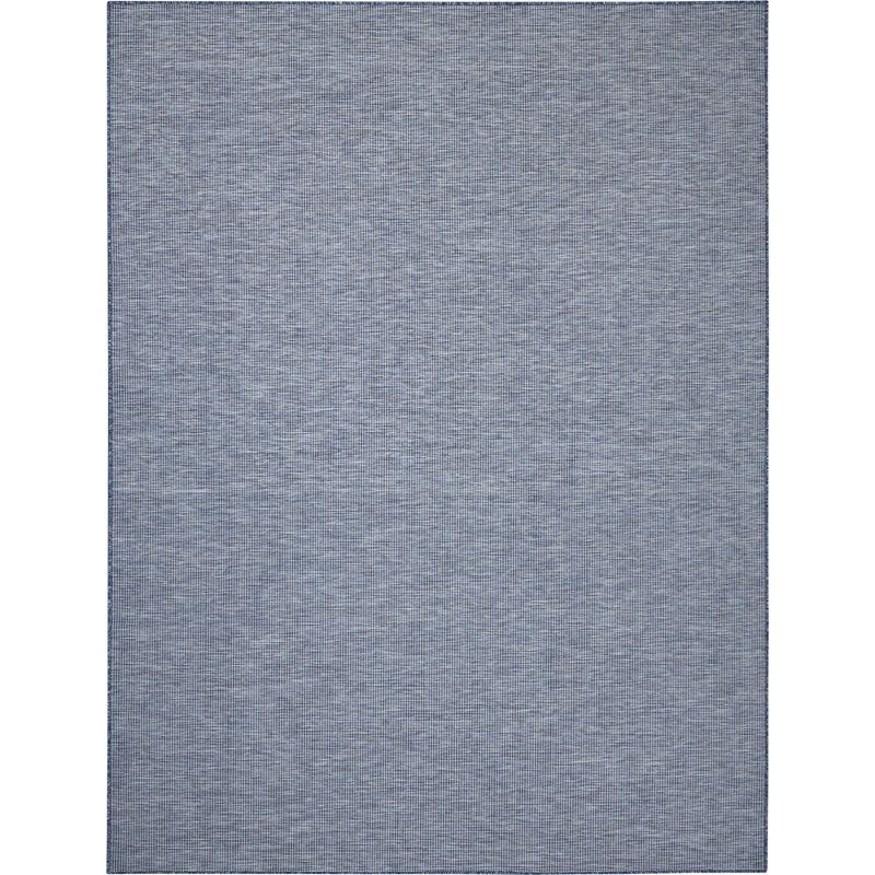 Reversible Easy-Care Navy Blue Synthetic 8' x 10' Area Rug