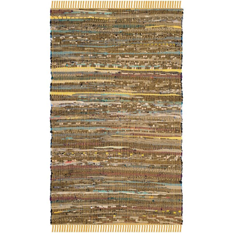 Sunbeam Striped Yellow and Multi Handwoven Cotton Area Rug - 30" x 4"