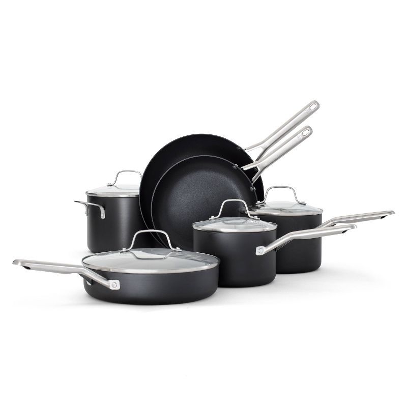 Calphalon 10-Piece Black Aluminum Nonstick Cookware Set