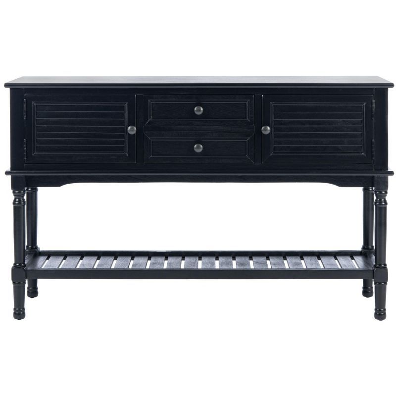 Tate Modern Farmhouse Black Console Table with Storage